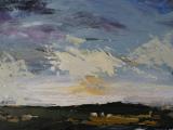 0990	Three Sheep, Yorkshire Wolds Evening	180x240mm	Oil on Board £350